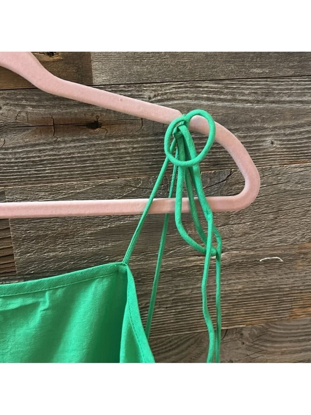 Cousin The Label Belize Dress in Kelly Green Tired Tie Strap Sundress Small NWT - Picture 5 of 9